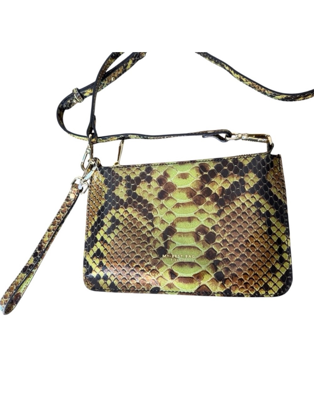 FIRENZE MY BEST BAG New Buttery Soft Leather Snakeskin Clutch Crossbody Bag